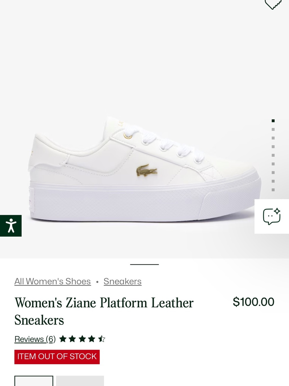 Lacoste Ziane Platform Leather Sneakers - Picture 4 of 4